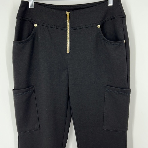 JAANUU Boot cut Goal zipper side pockets black pants SZ M - Picture 2 of 12